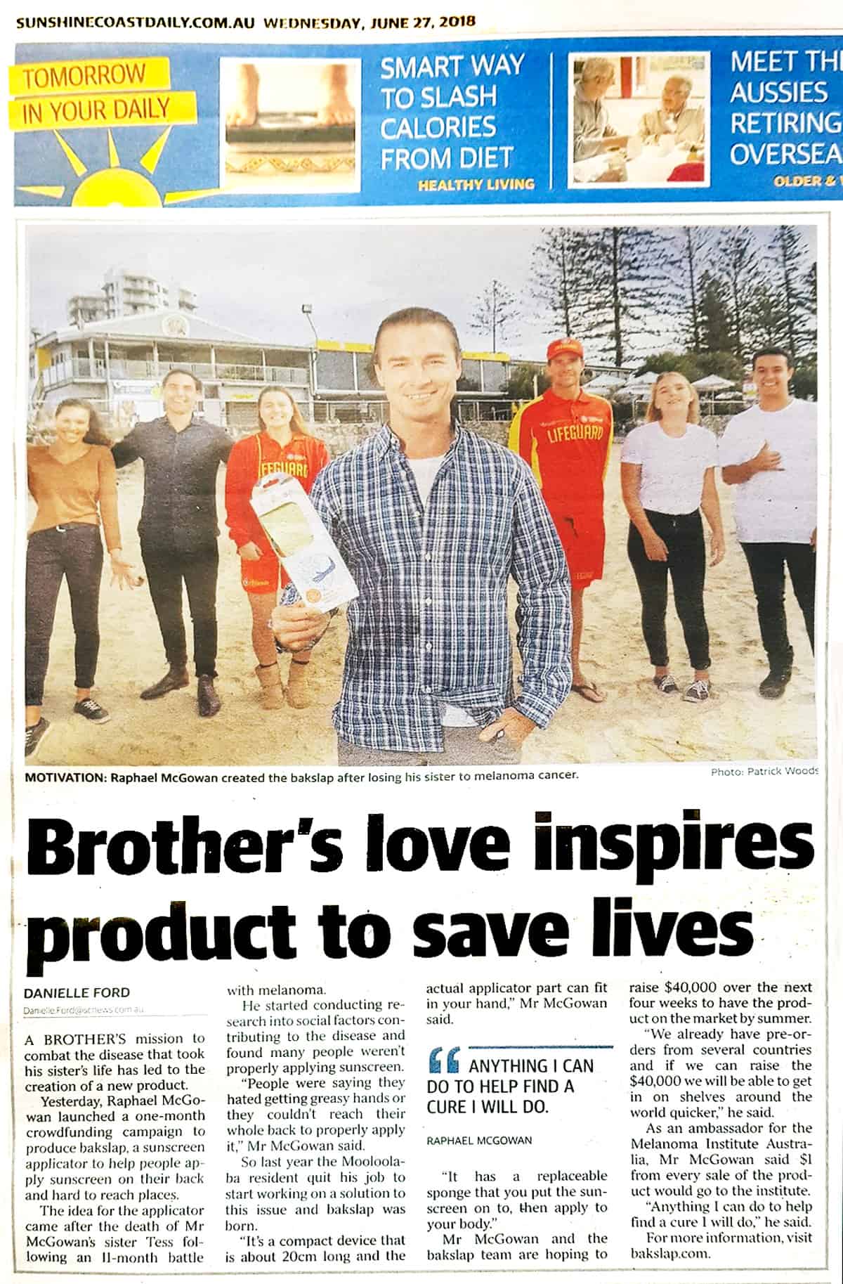 Sunshine Coast Daily - Bakslap and local supporters news